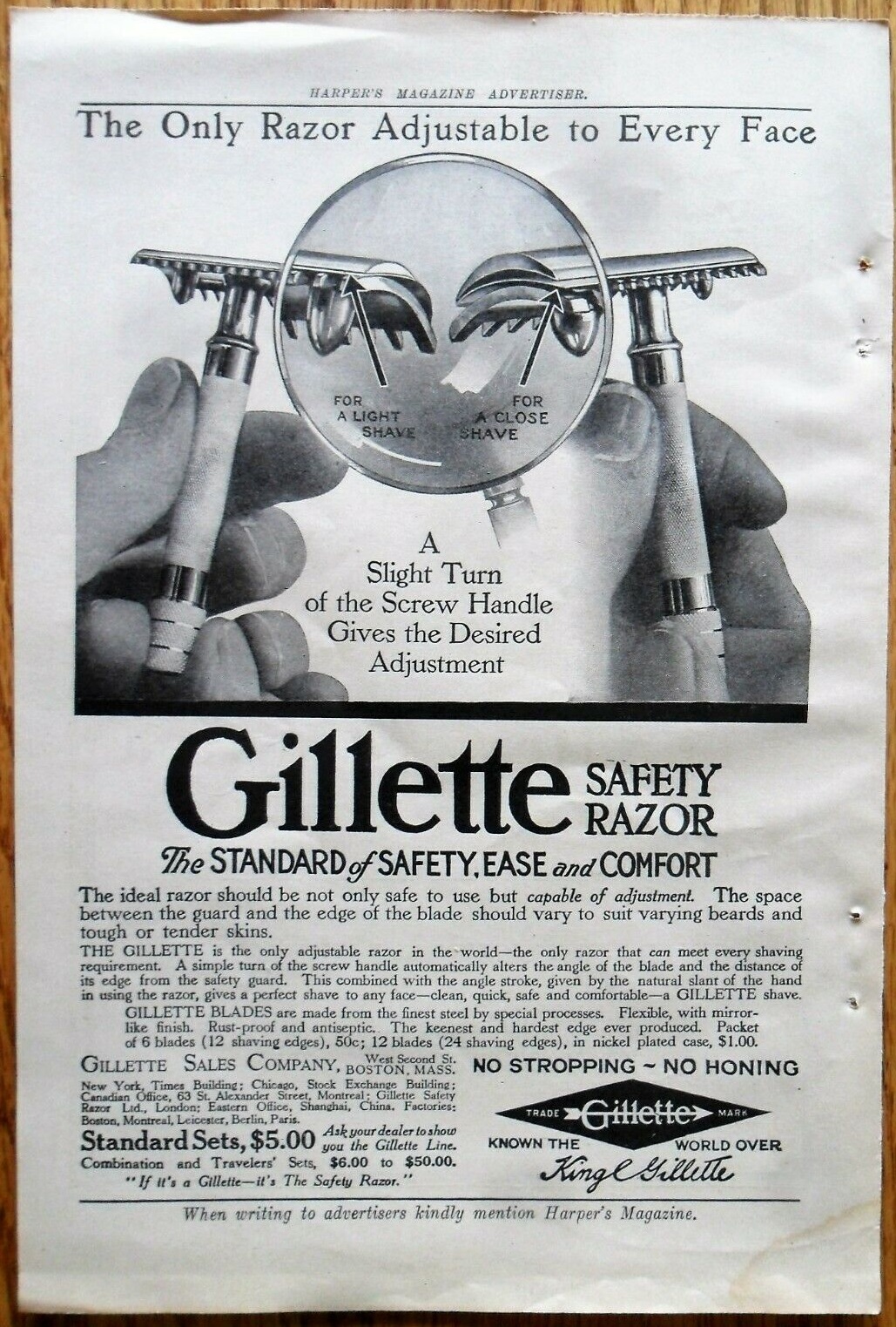 1911 Gillette Advertisement