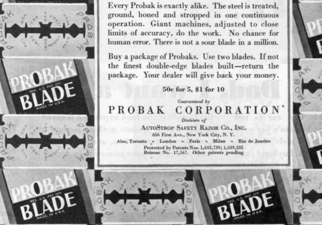 PROBAK Shocker Ad - March 1, 1930